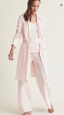 SKIN Organic Pima Cotton Coleen Robe Size 3 in Pearl Pink